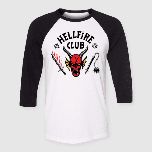 The Hellfire Club Raglan Shirt | Apparel | Netflix Shop 