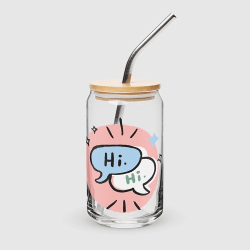 Heartstopper 'Hi' Glass Can Cup