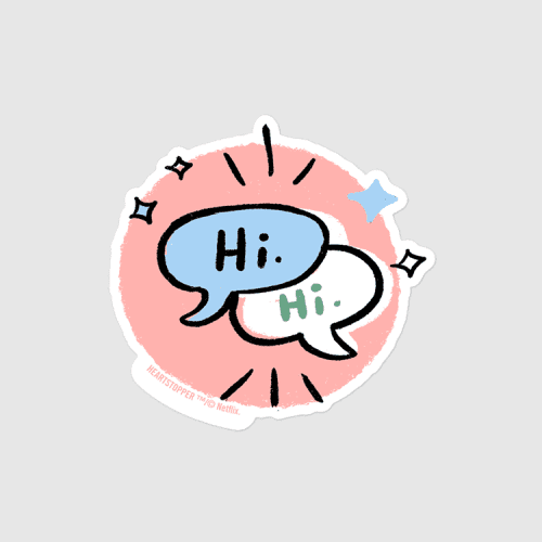 Heartstopper "Hi" Speech Bubbles Stickers