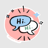 Heartstopper "Hi" Speech Bubbles Stickers