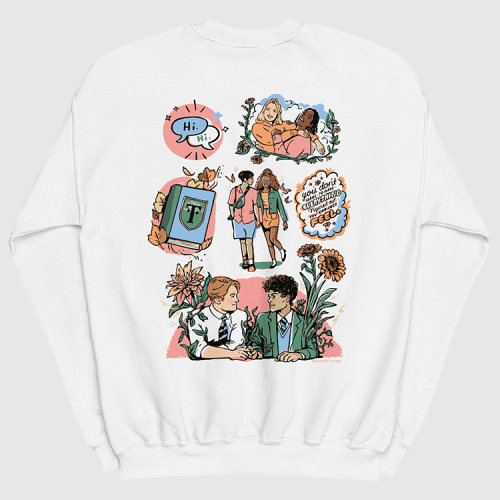 Netflix Shop Heartstopper White Graphic Crewneck