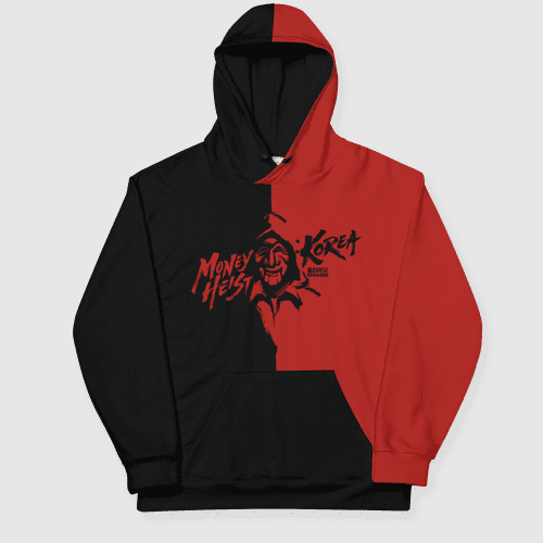 MoneyHeist KoreaxRAD StapleAOPHoodie Red Black Front