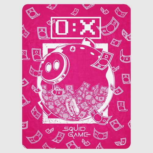 Squid Game Piggy Bank Sherpa Blanket