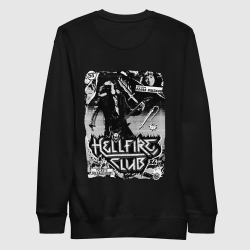 StrangerThingsHellfireUnisexPremiumSweatshirt Black rear