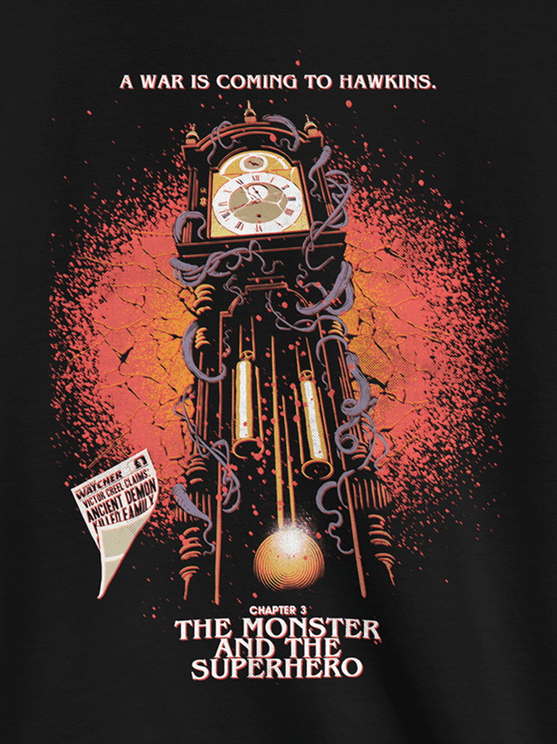 StrangerThingsTheMonsterandtheSuperheroSweatshirt Black Close