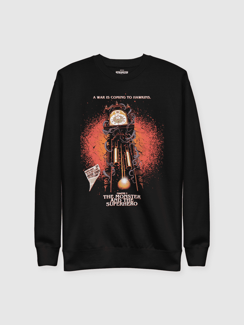 StrangerThingsTheMonsterandtheSuperheroSweatshirt Black Main