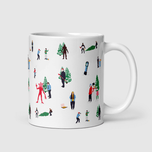 StrangerThings HappyHolidays WhiteGlossyMugimage1