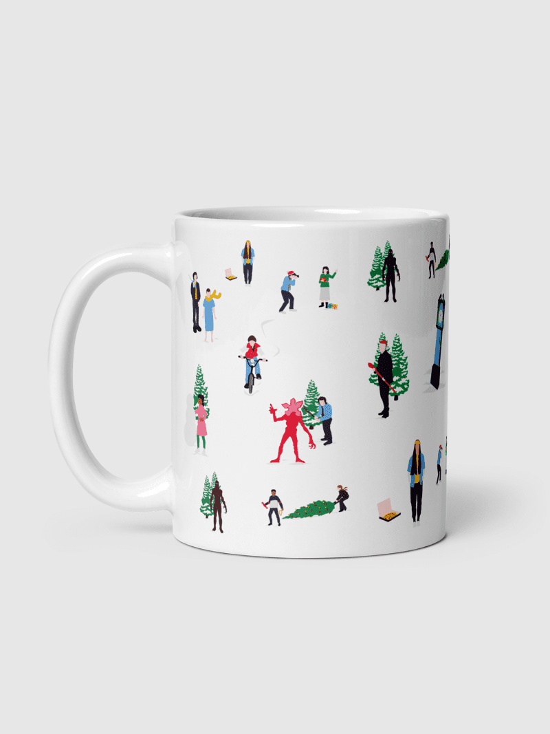 StrangerThings HappyHolidays WhiteGlossyMugimage2