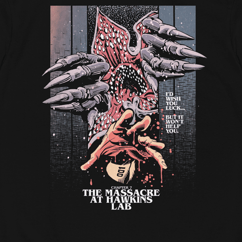 StrangerThingsxButcherBillyTheMassacreatHawkinsLabtee Black Rear