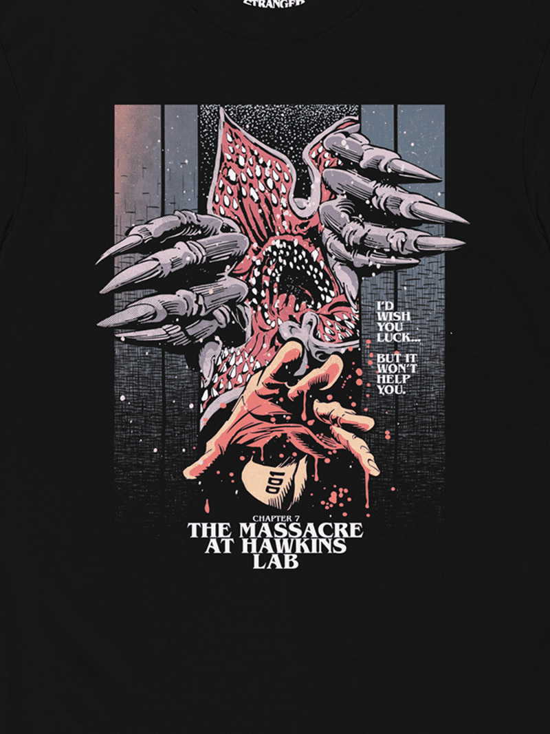 StrangerThingsxButcherBillyTheMassacreatHawkinsLabtee Black Rear