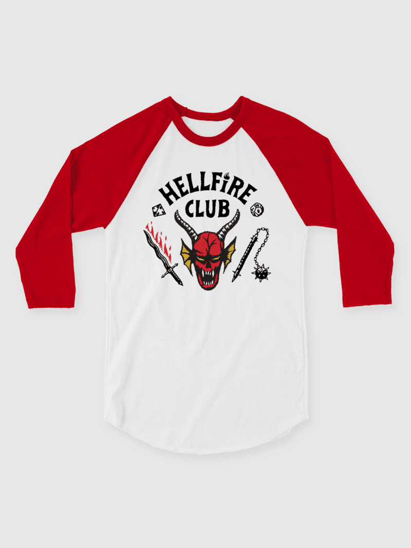 TheHellfireClubRaglanShirt White Red Main